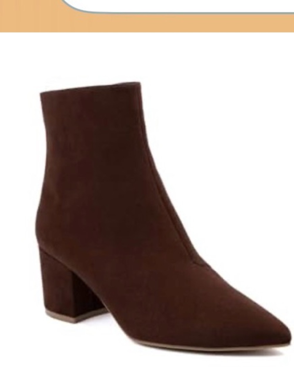 Women's Pointed Toe Block Heel Ankle Boot - Brown